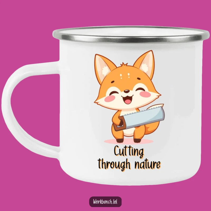 Funny Fox Carpenter Camping Mug - Enthusiastic Companion for Outdoor Builds & Brews