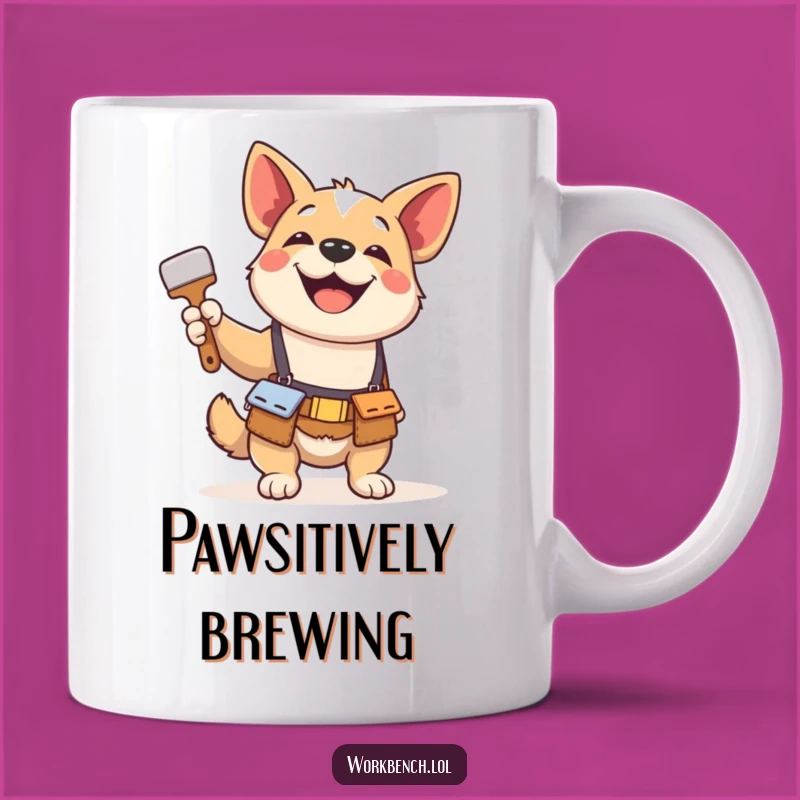 Funny Dog Paintbrush Mug: Hilarious Gift for Pet Lovers & DIY Decorators