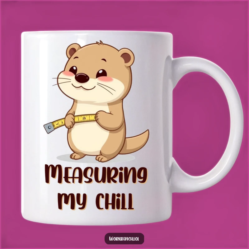Funny Happy Otter Measuring Tape Mug: Measure Your Fun!