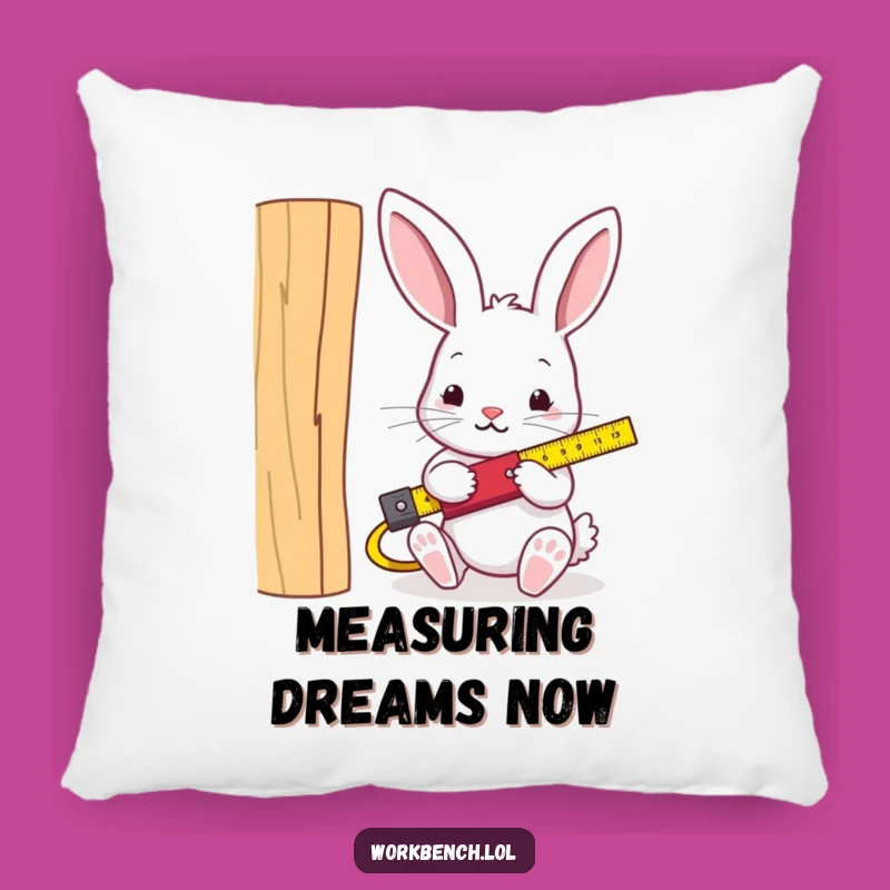 Funny Rabbit Carpenter Pillow - Comfy & Humorous Decor for the DIY Enthusiast