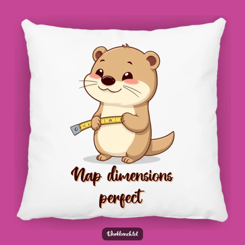 Funny Otter Measuring Tape Pillow: Cuddle Up with Aquatic Fun!