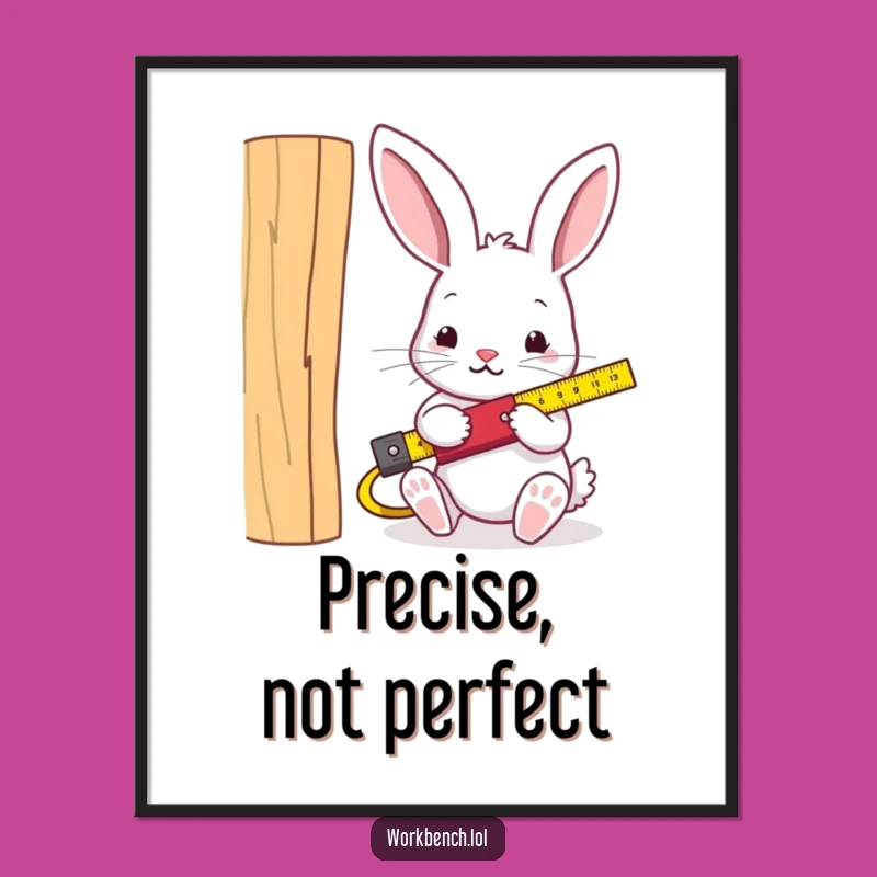 Funny Rabbit Carpenter Digital Art Print - Instant Hilarious DIY Decor for Your Walls