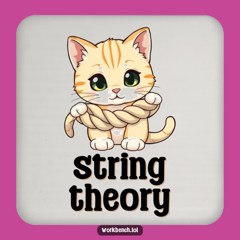 Funny Cat Rope Drink Coaster: Protect Surfaces with Feline Intrigue