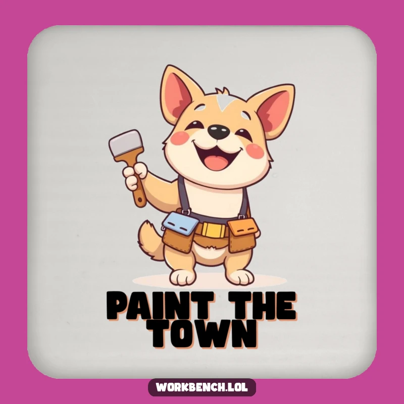 Funny Dog Paintbrush Drink Coaster: Protect Surfaces with Artistic Flair
