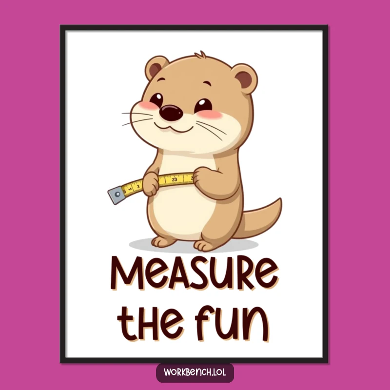 Funny Otter Measuring Tape Poster: Add Playful Charm to Your Walls!