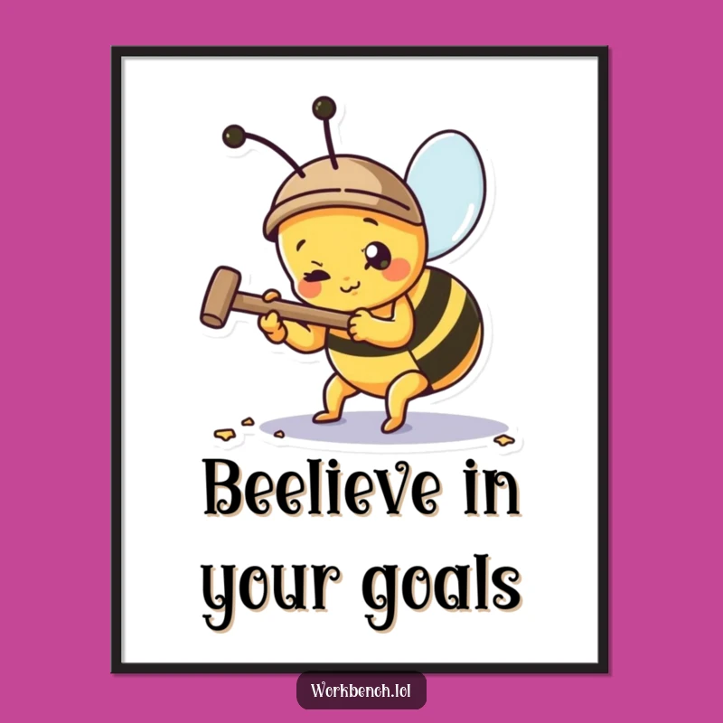 Funny Free Printable Wall Art: Busy Bee Hammering, Hilarious Downloadable Decor!