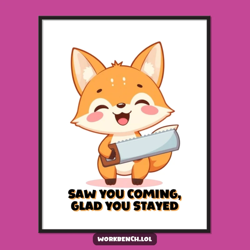 Funny Free Printable Wall Art: Excited Fox DIY Downloadable Decor