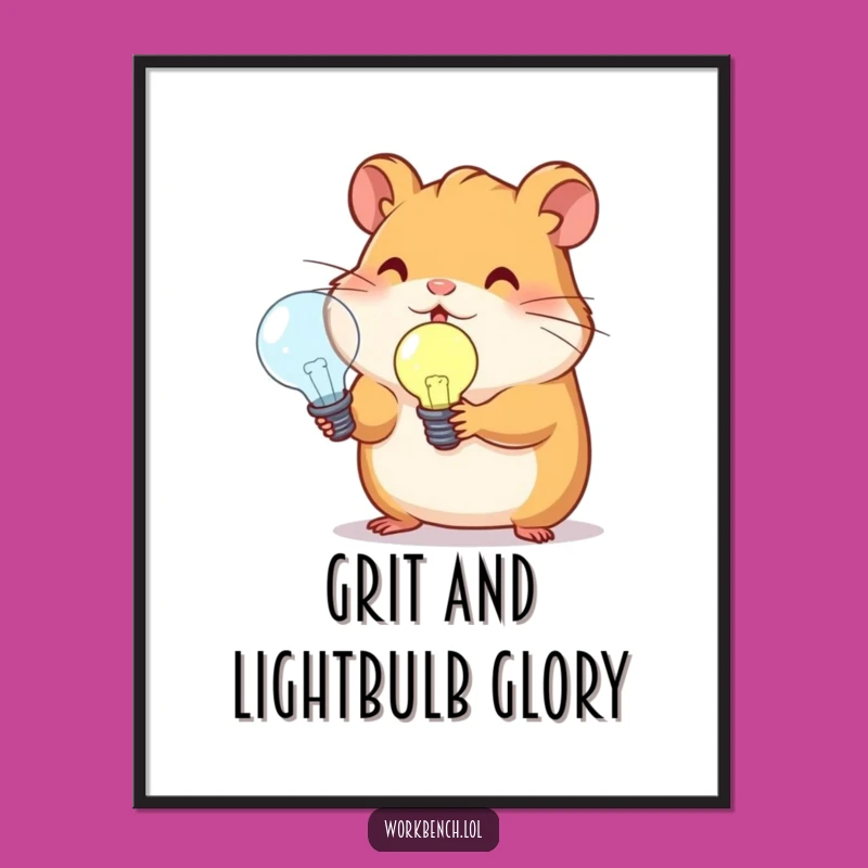 Funny Free Printable Wall Art: Hamster Lightbulb, Hilarious Downloadable Decor!