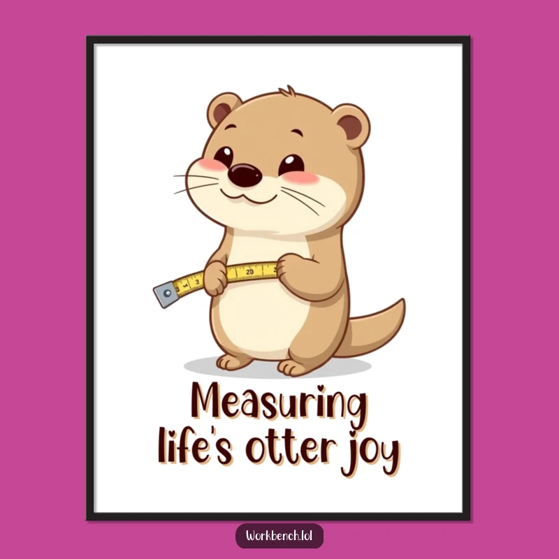 Funny Free Printable Wall Art: Happy Otter Measuring, Hilarious Downloadable Decor!