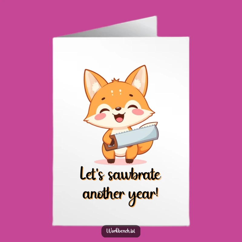 Free Printable Birthday Card: Excited Fox DIY Downloadable Gift for Him