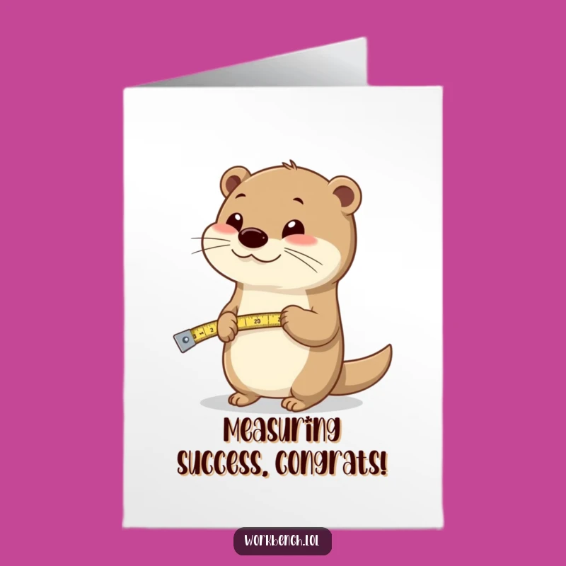 Free Printable Congrats Card: Happy Otter Measuring, Funny Downloadable Gift!