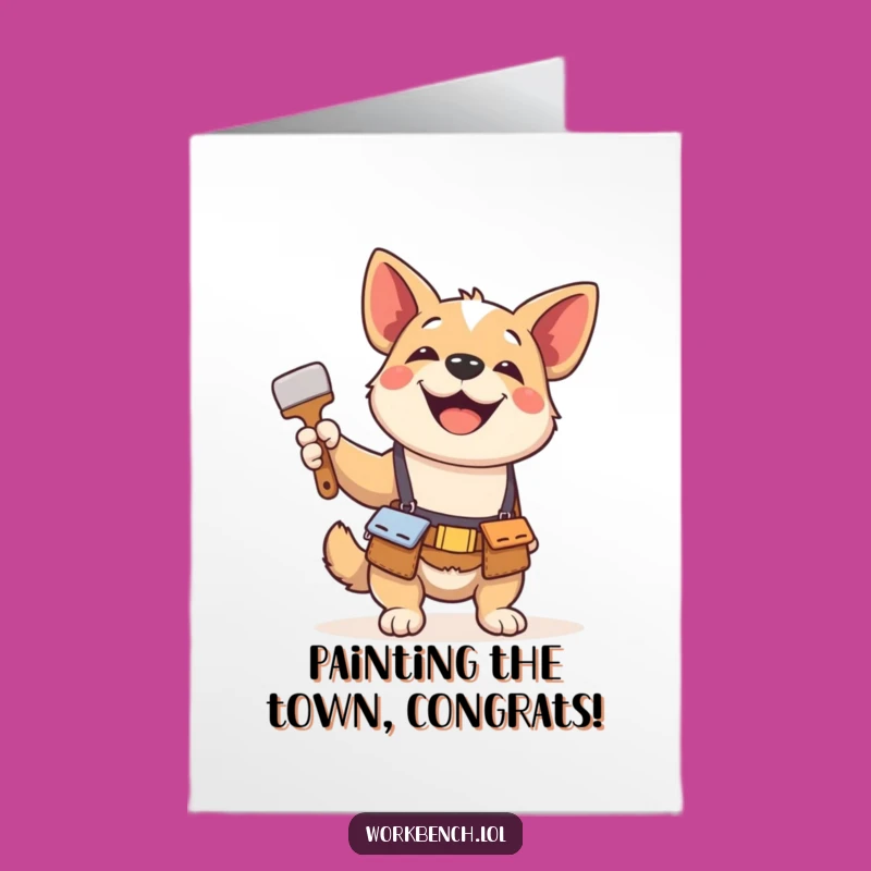 Free Printable Dog Congrats Card: Masterpiece Achievement Downloadable