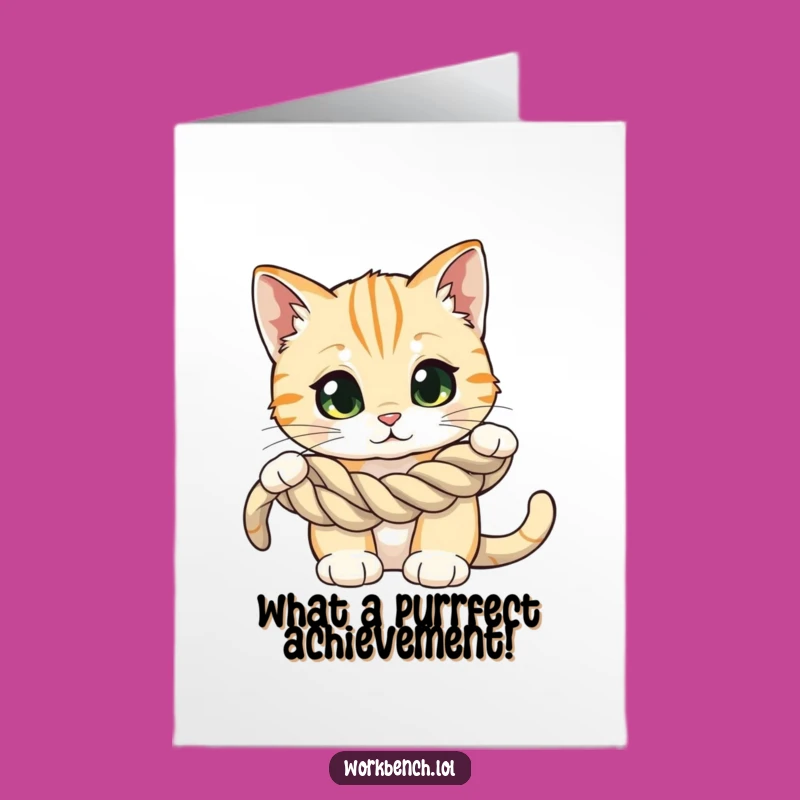 Free Printable Cat Congrats Card: Curious Achievement Downloadable