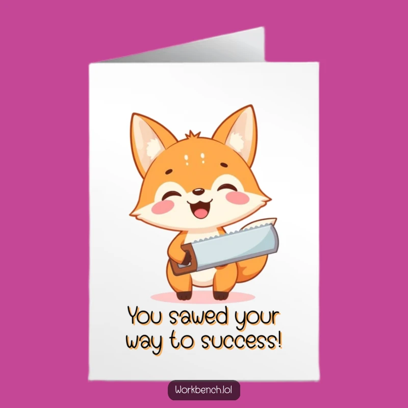 Free Printable Congrats Card: Enthusiastic Fox DIY Downloadable Gift