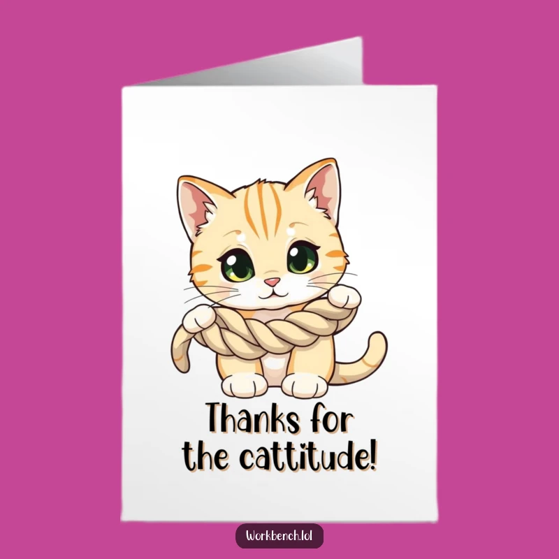 Free Printable Cat Thank You Card: Curious Gratitude Downloadable
