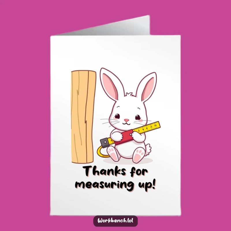 Free Printable Thank You Card: Funny Rabbit Carpenter DIY Downloadable Gift