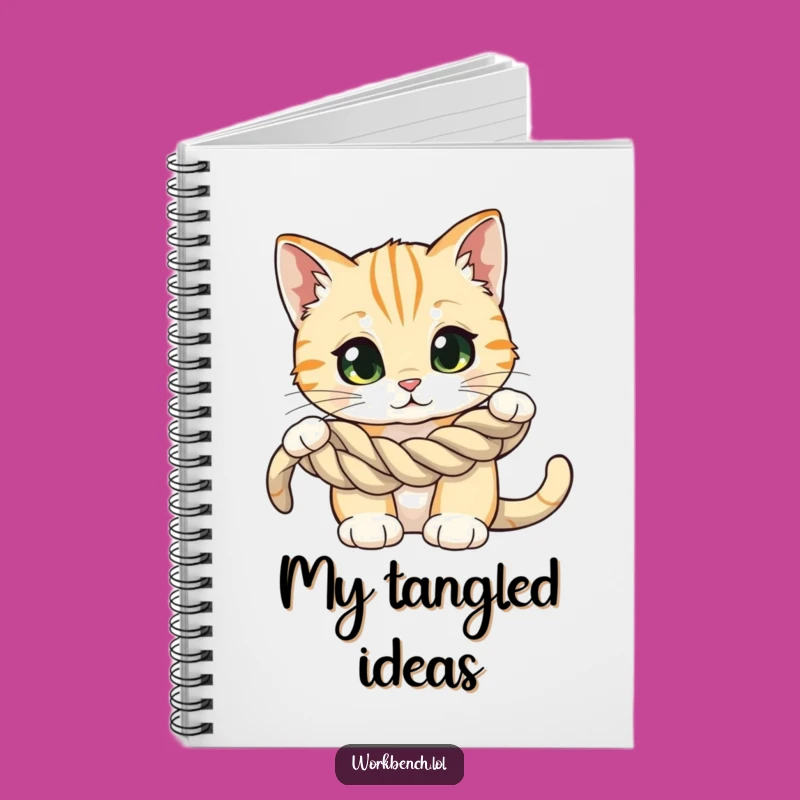 Funny Cat Rope Notebook: Jot Down Puzzling Thoughts with Curiosity